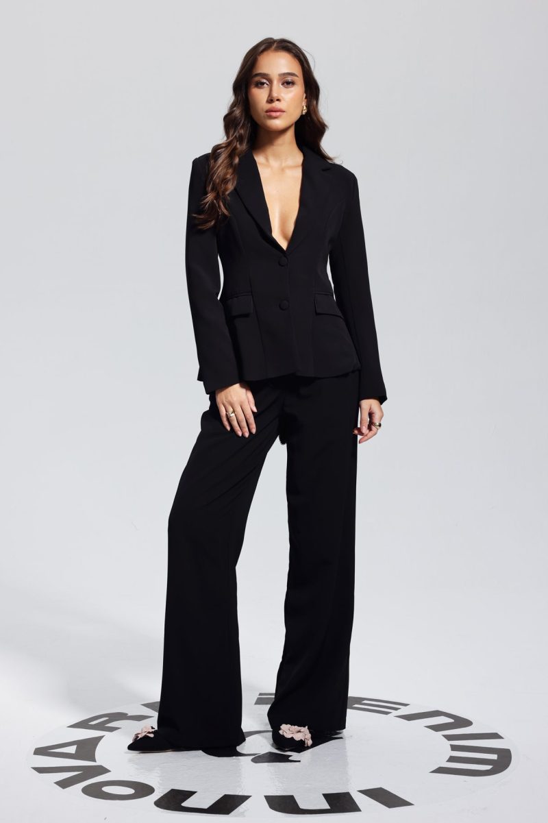 Celine Hollow Cross Plunge Blazer 2