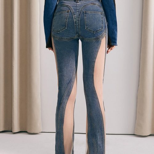 Delilah High Rise Mesh Skinny Jeans 4