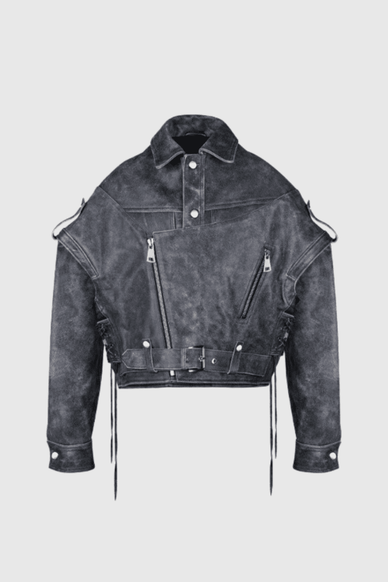 DestinyLaceUpAsymmetricLeatherJacket 1