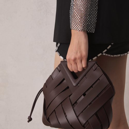 Estelle Weave Handbag In Deep Brown 1