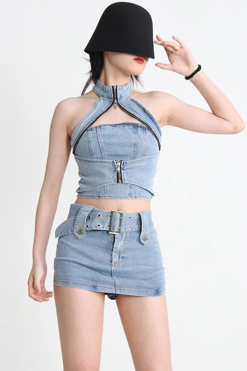 EstherHalterneckDenimDress 1