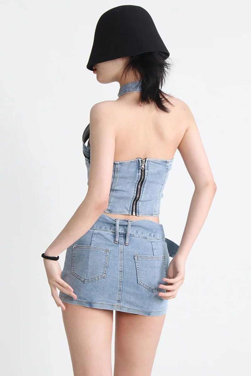 EstherHalterneckDenimDress 2