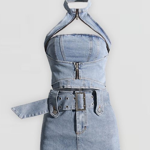 EstherHalterneckDenimDress 4