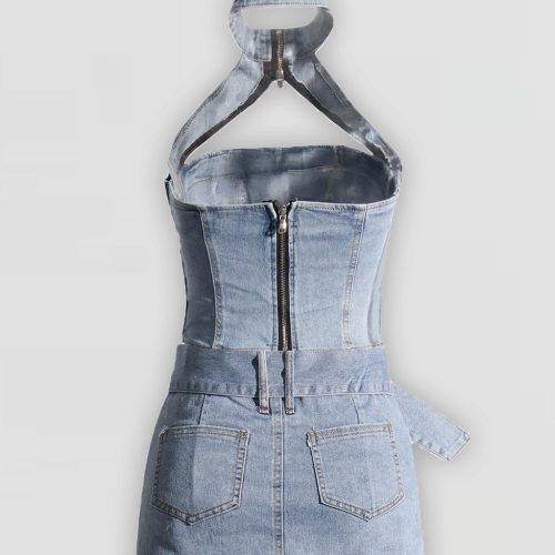 EstherHalterneckDenimDress 5