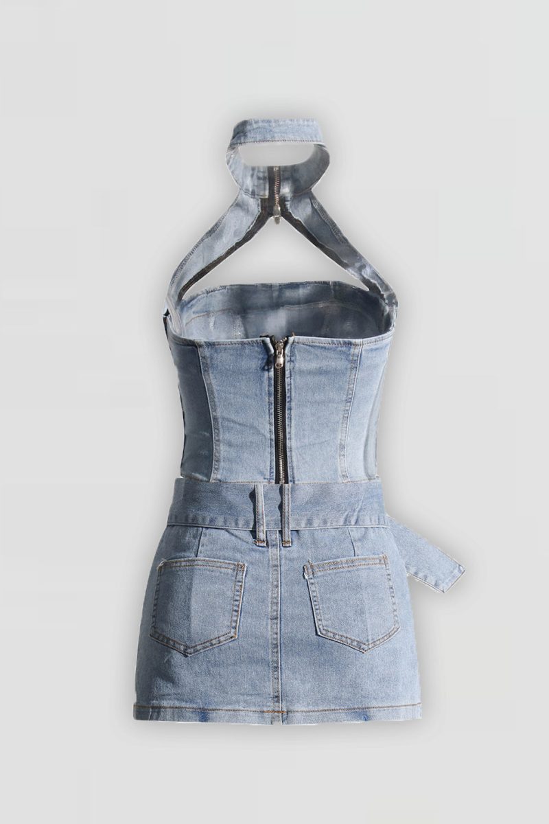 EstherHalterneckDenimDress 5