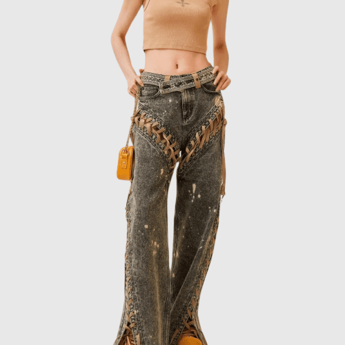 Frances Cowboy Lace Up Jeans 2