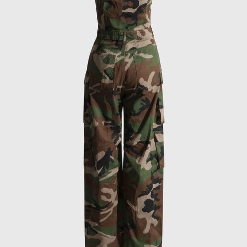 HazelCamouflagePrintedStraplessJumpsuit 2