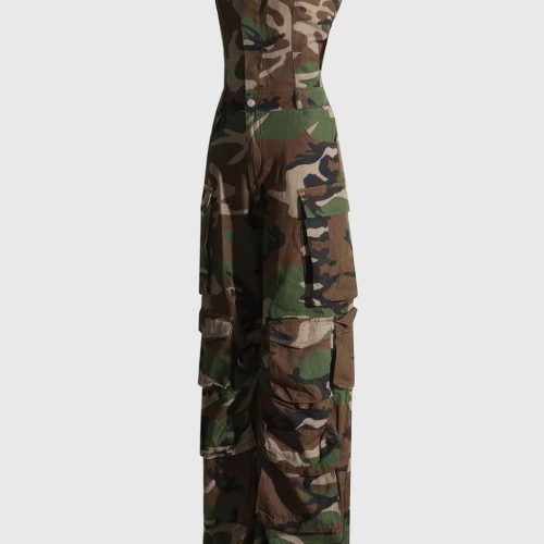 HazelCamouflagePrintedStraplessJumpsuit 4