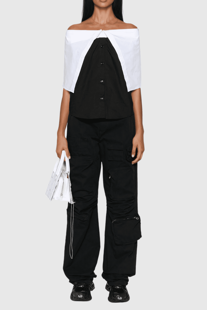 Isha Pocket Cargo Pants In Black 247dac71 53cd 48f9 bfa6 eac53fc4fe62