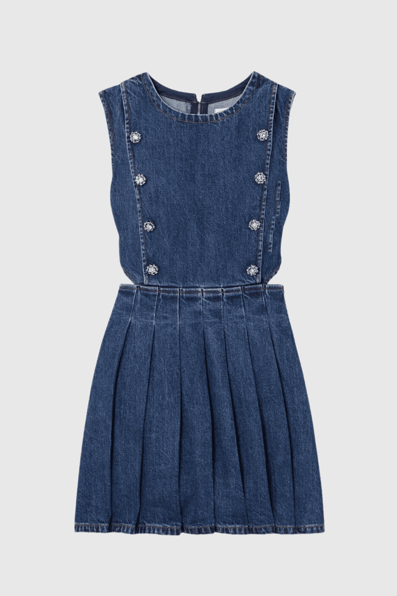 IvoryDenimSleevelessMiniDress 2