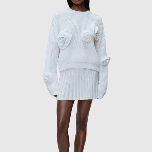 JasminFlowerLongSleeveKnitTopInWhite 2