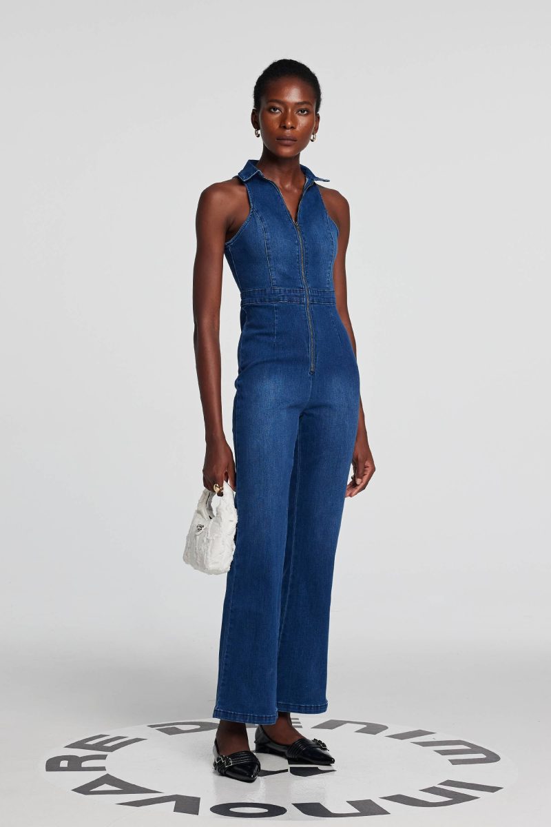 JessieFoldedCollarDenimJumpsuit 1