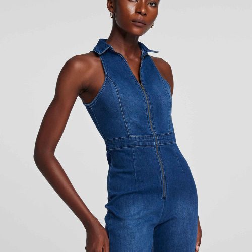 JessieFoldedCollarDenimJumpsuit 5