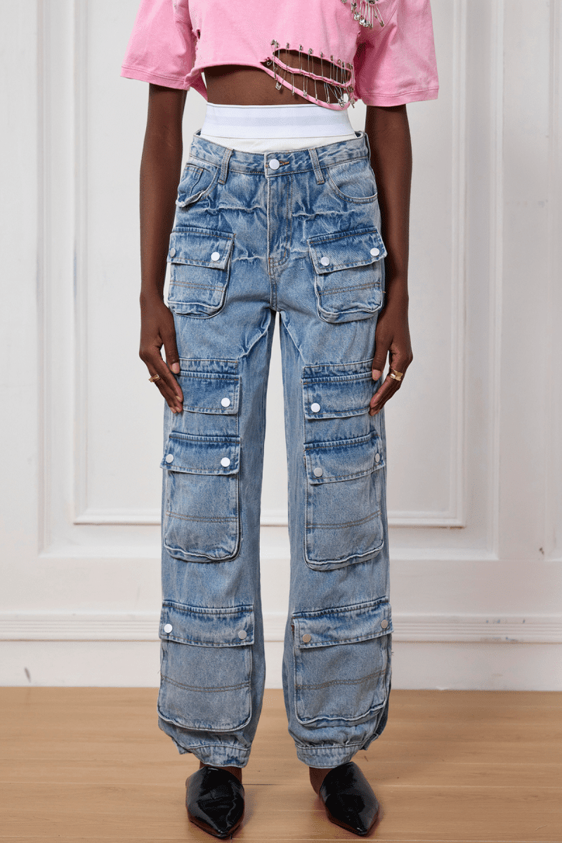 Kairi Pocket Patchwork Cargo Jeans 1