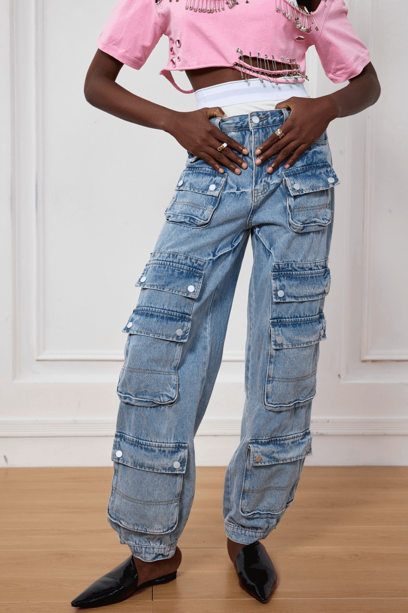 Kairi Pocket Patchwork Cargo Jeans 3