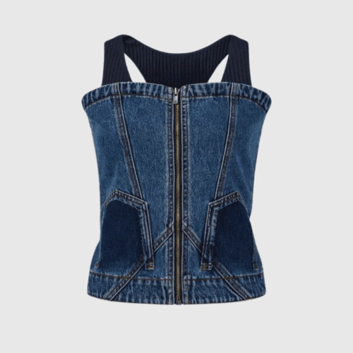 Kavya Deconstruct Patchwork Denim Top