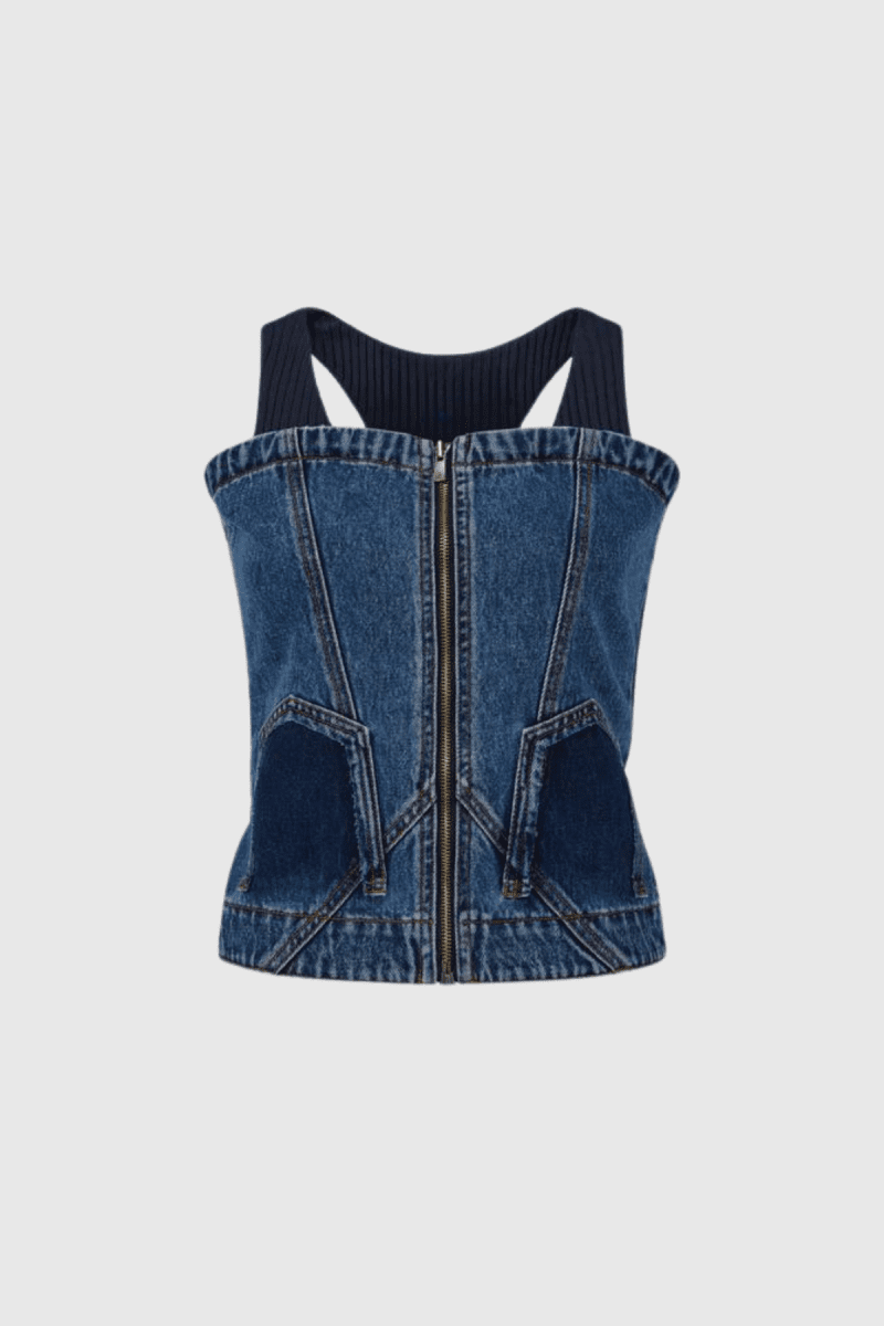 Kavya Deconstruct Patchwork Denim Top