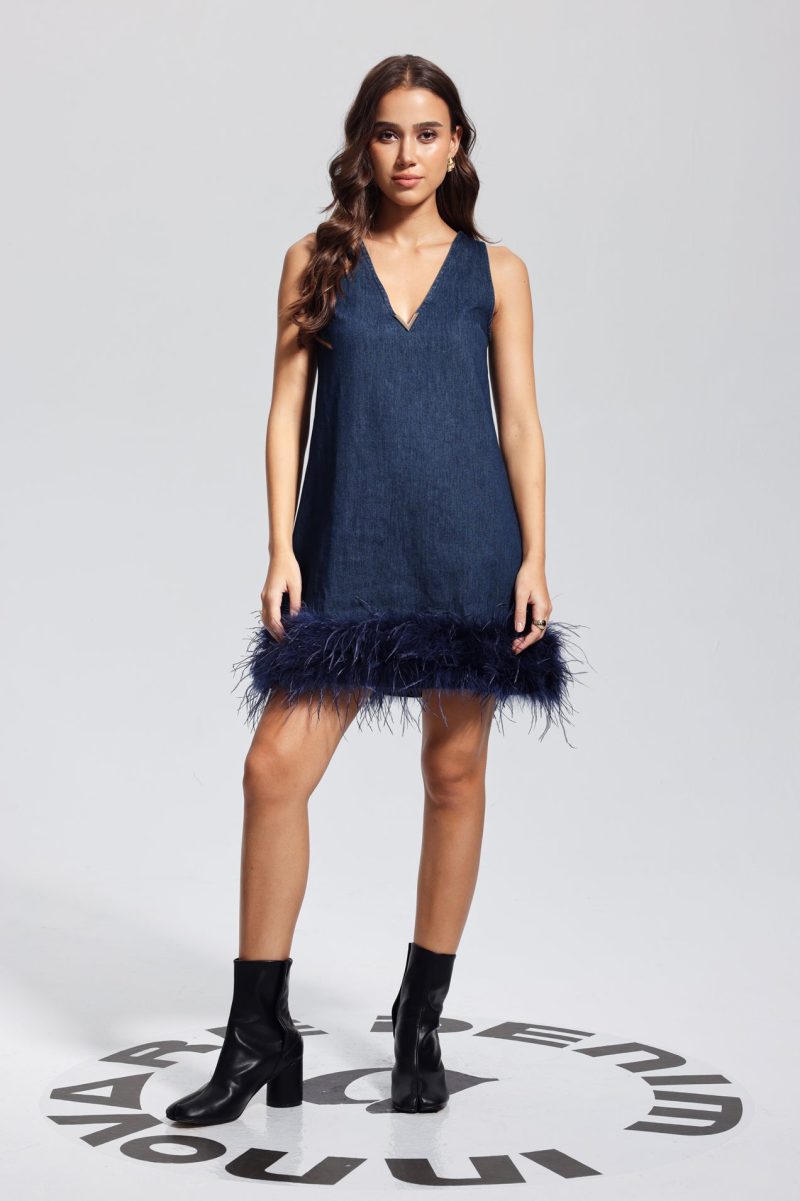 KerrieFeatherPatchworkSleevelessDenimMiniDress 1