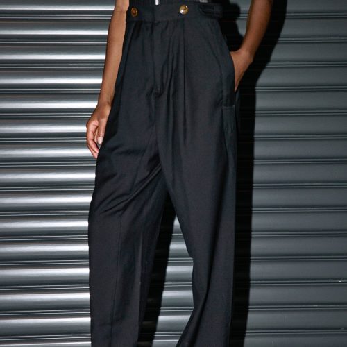 Kiara Fishbone Button Pants 3