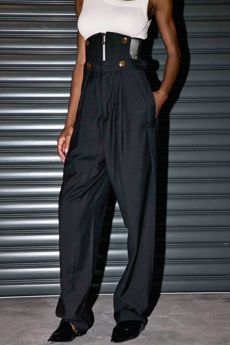 Kiara Fishbone Button Pants 3