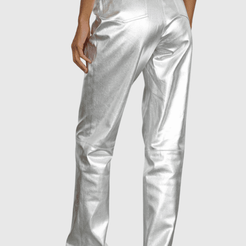 Kshiti Metallic Jeans In Silver 2