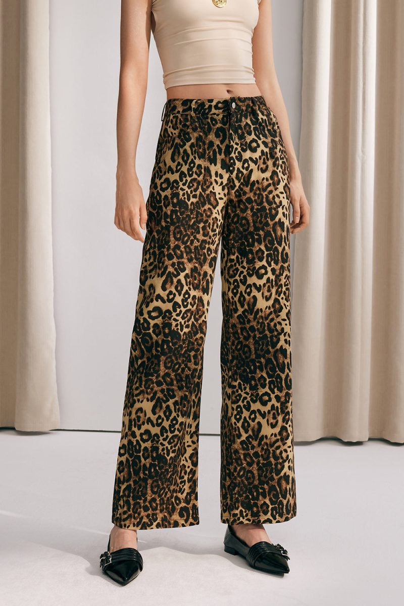 LorettaLowRiseLeopardPants 1