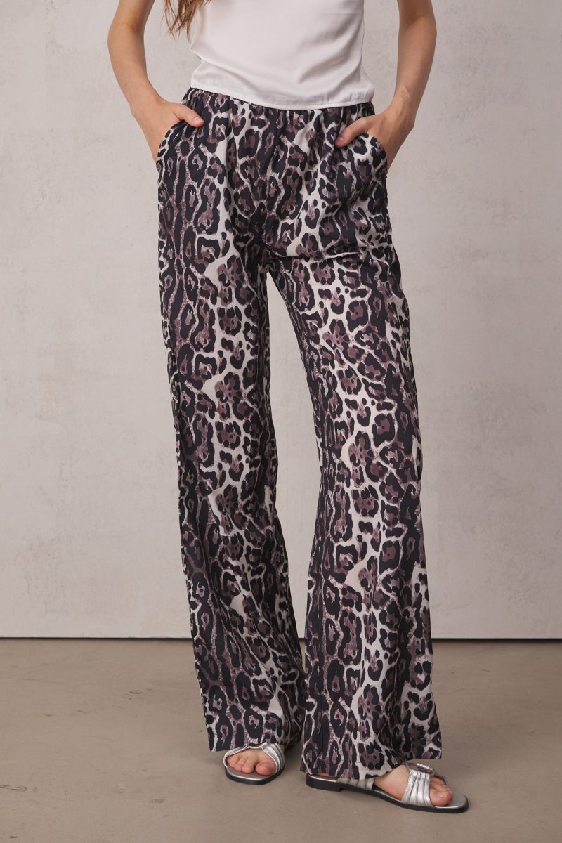 LorettaLowRiseLeopardWideLegPants 1