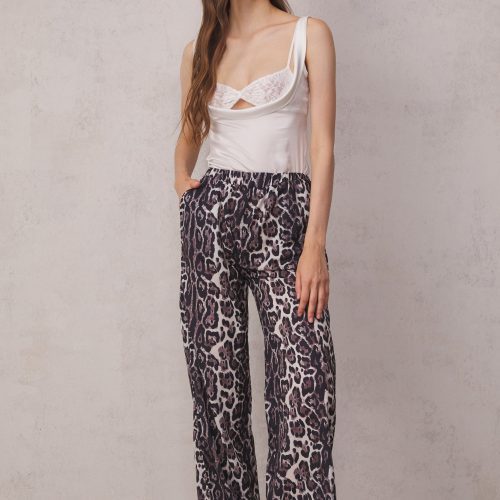 LorettaLowRiseLeopardWideLegPants 3