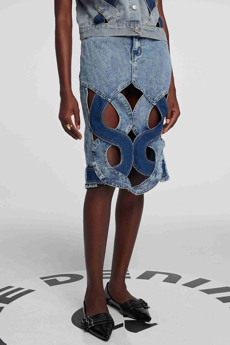 Madison Cutout Denim Skirt 2