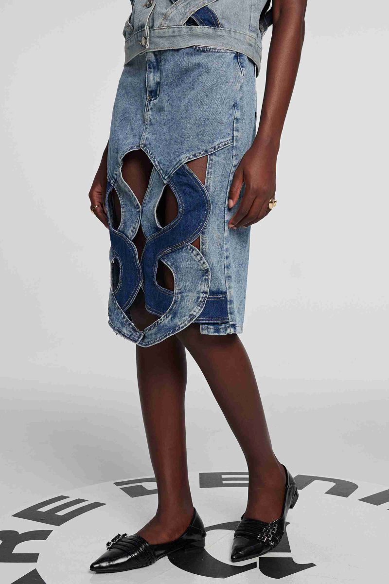 Madison Cutout Denim Skirt 3