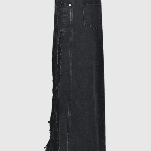 MelanyFringeHighSplitDenimMaxiSkirt 2