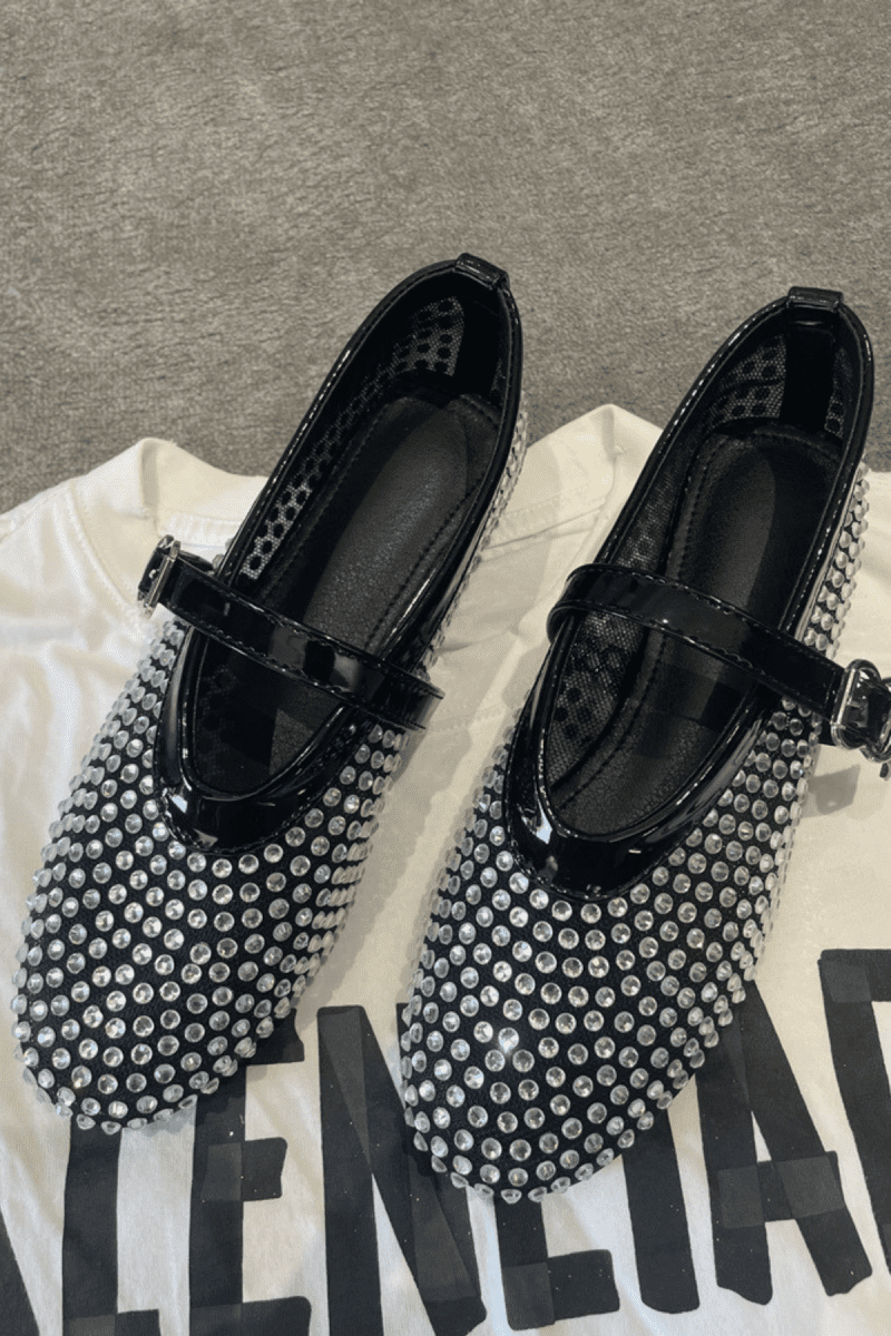 MiaRhinestoneEmbellishedFishnetFlats 2