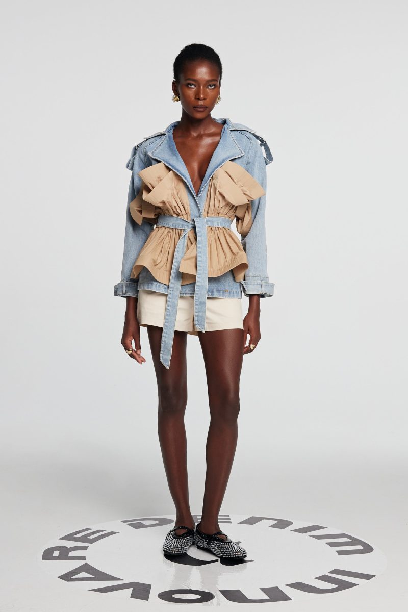 Noor Patchwork Ruffle Denim Jacket 3