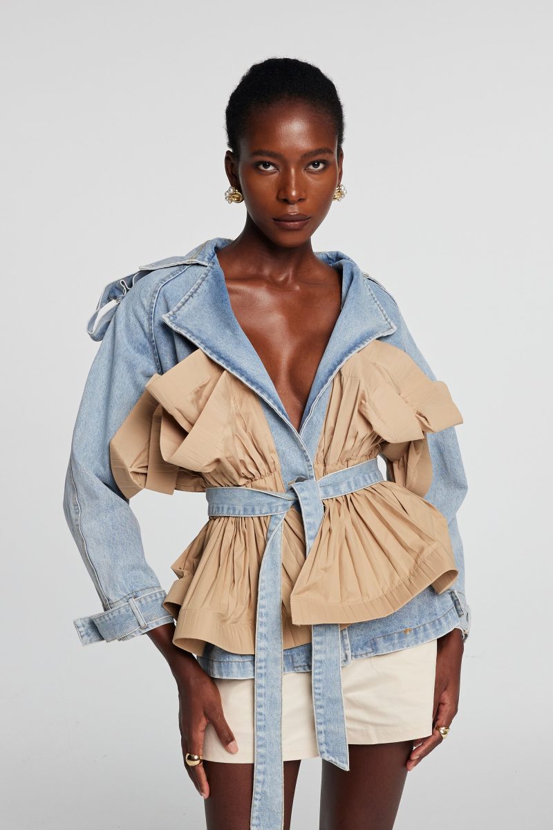 Noor Patchwork Ruffle Denim Jacket 5