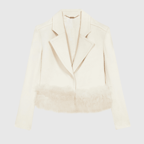 Omya Lapel Patchwork Fur Blazer