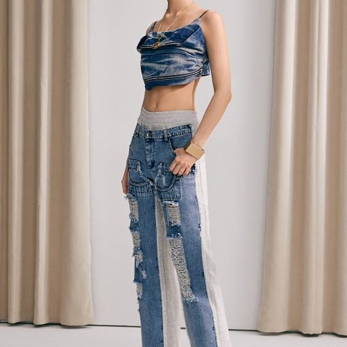 Reem Patchwork Torn Jeans 3