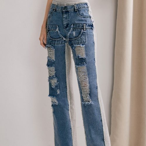 Reem Patchwork Torn Jeans 4