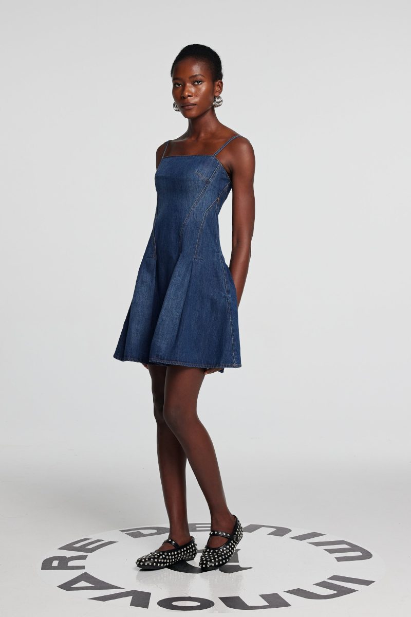 Shay Spaghetti Mini Denim Dress 3