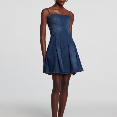 Shay Spaghetti Mini Denim Dress 4