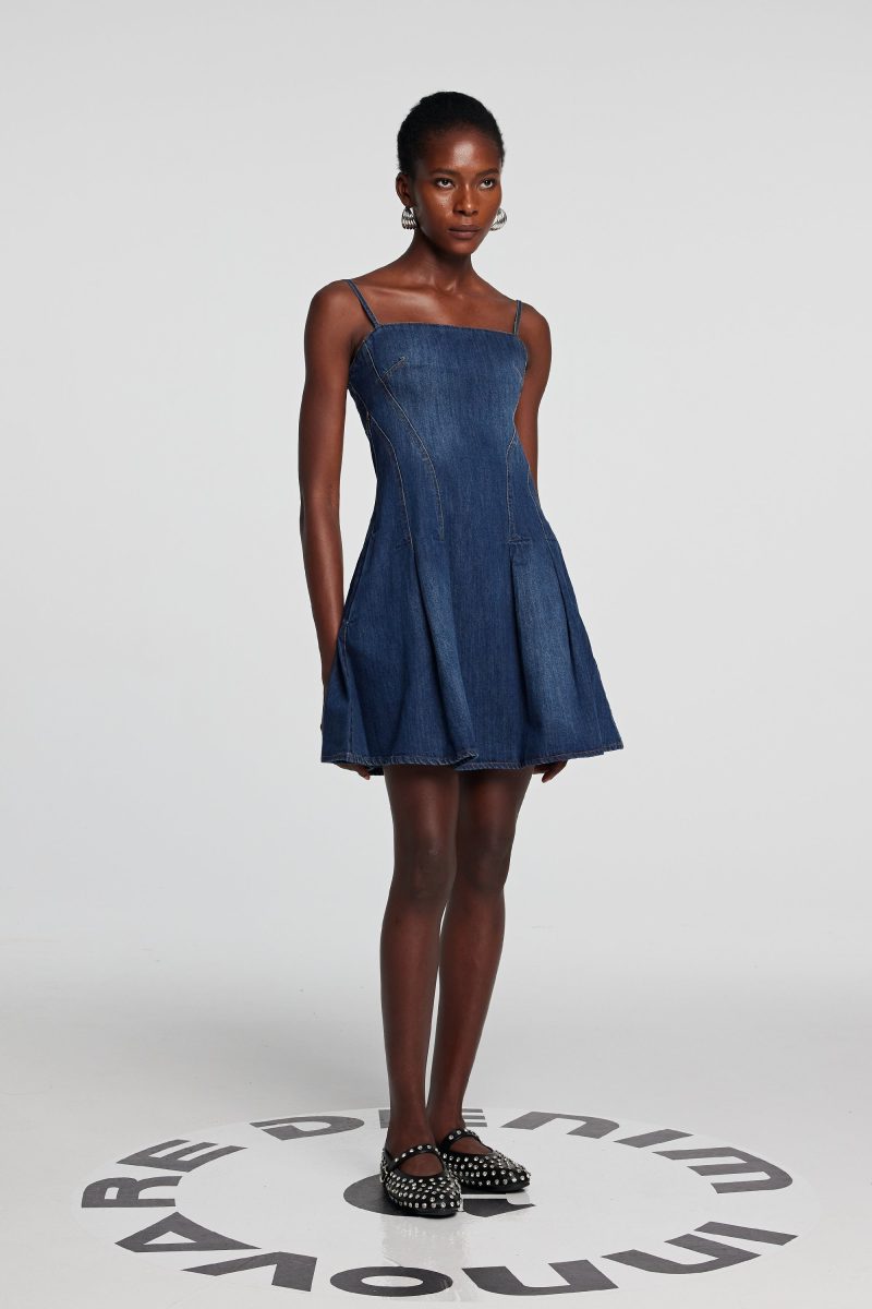 Shay Spaghetti Mini Denim Dress 4