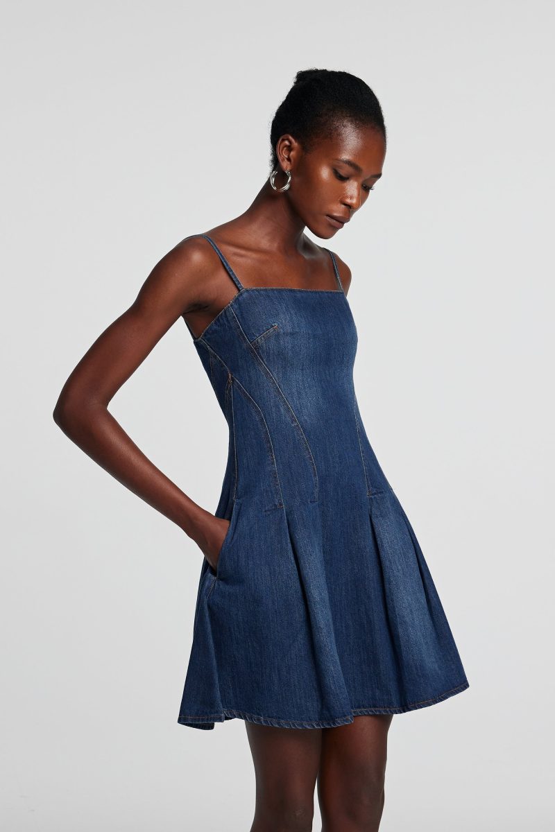 Shay Spaghetti Mini Denim Dress 6