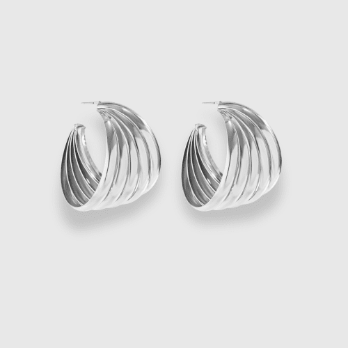 Sky Metal Shell Earring In Silver 1