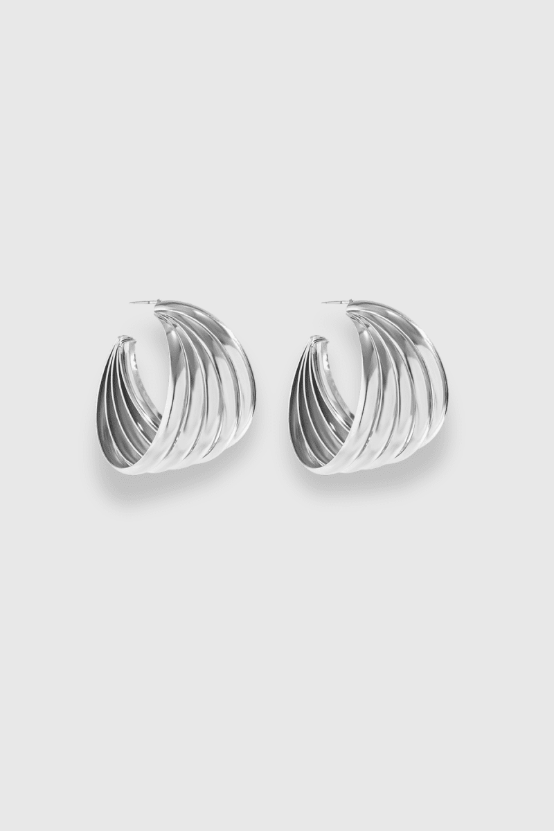 Sky Metal Shell Earring In Silver 1