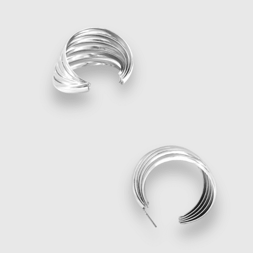 Sky Metal Shell Earring In Silver 2