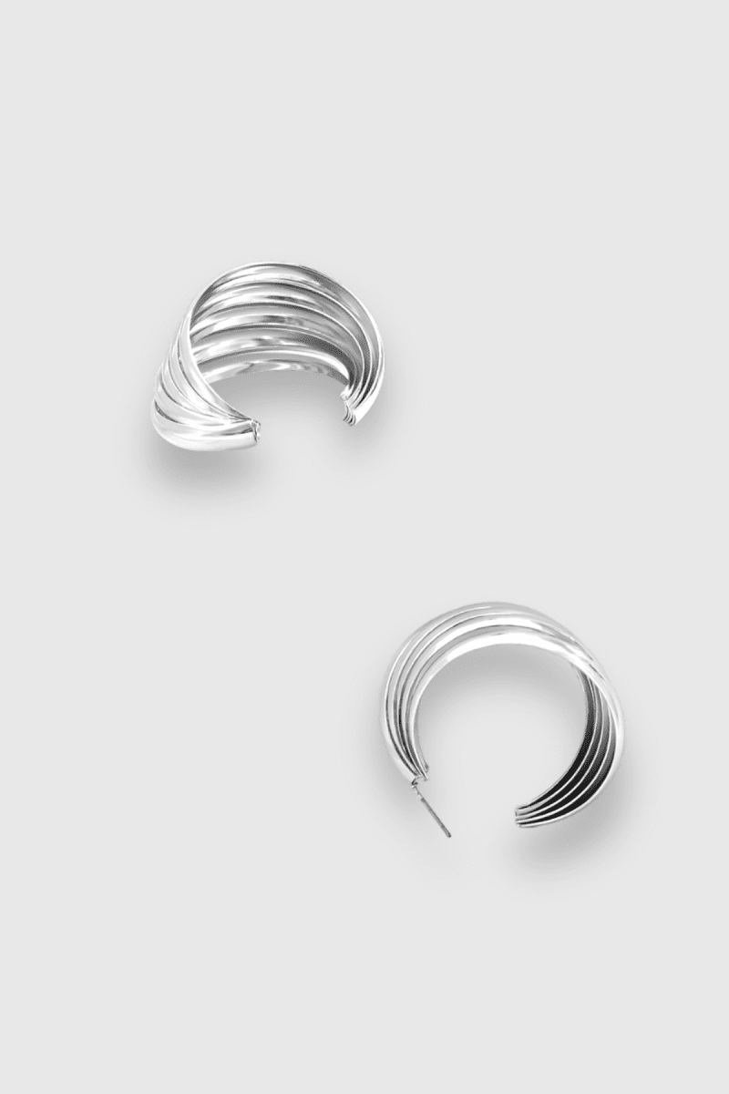 Sky Metal Shell Earring In Silver 2