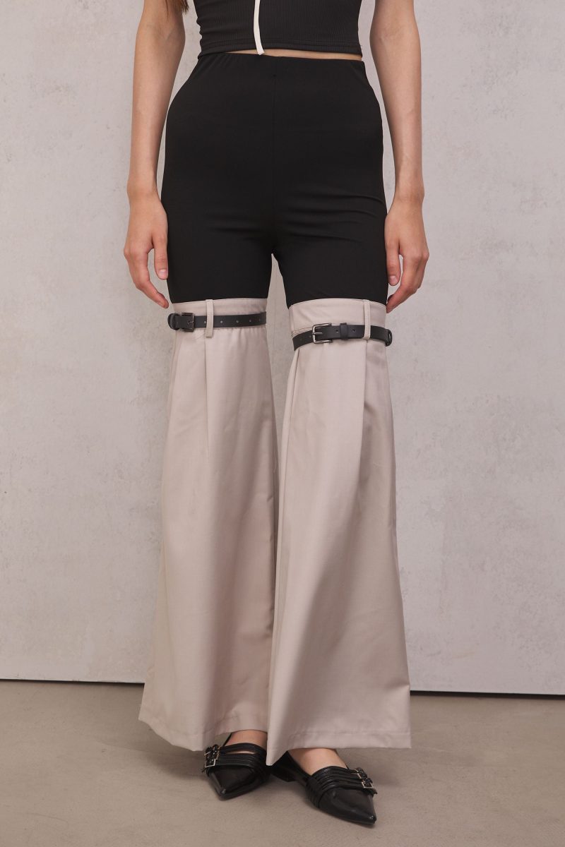 Willow Patchwork Pants In Beige 1