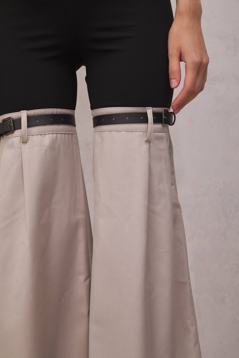 Willow Patchwork Pants In Beige 2