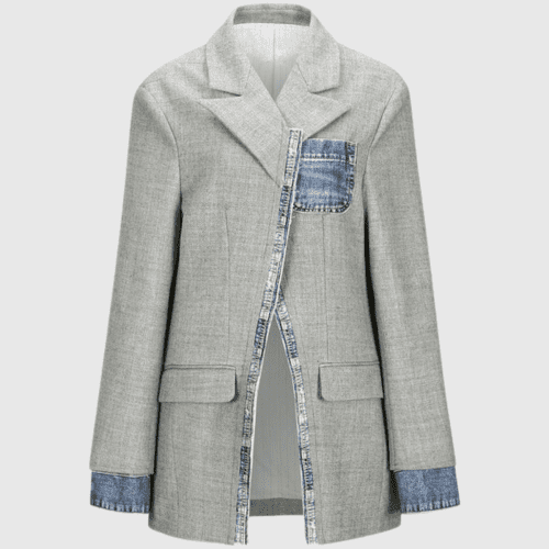 ZariahDenimPatchworkSplitBlazer 1