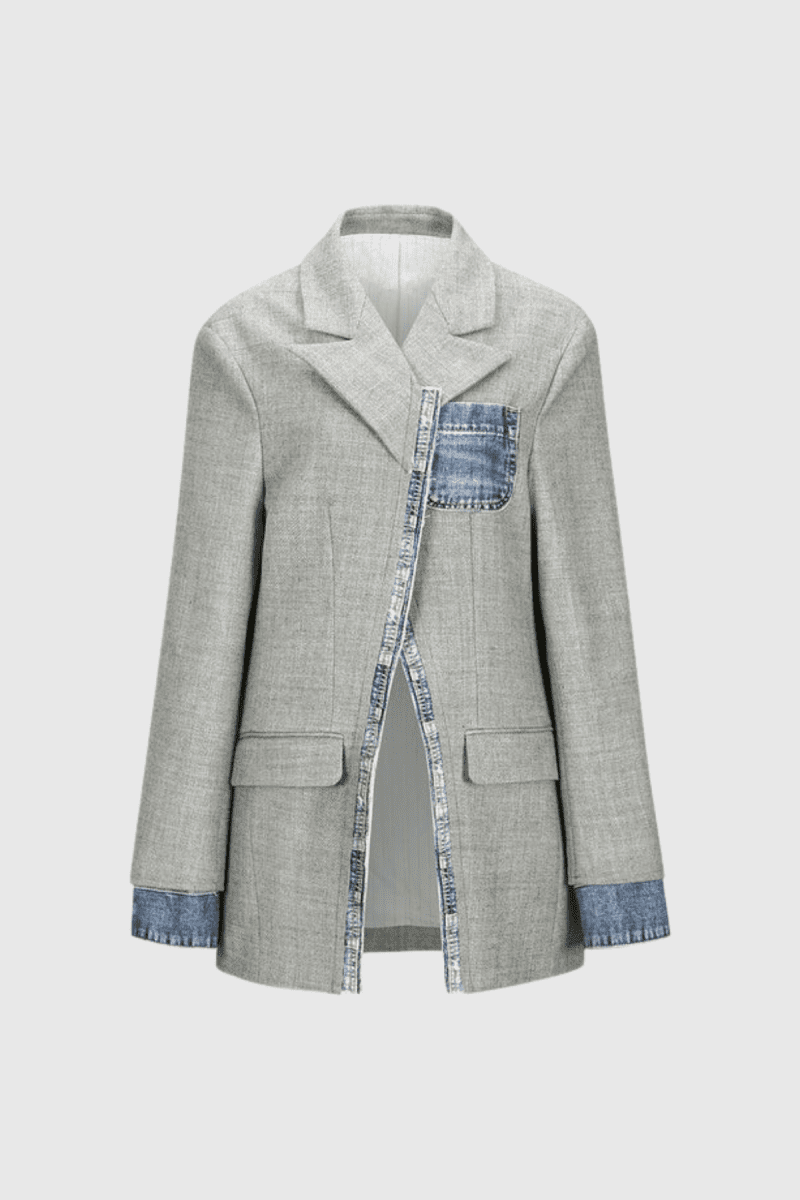 ZariahDenimPatchworkSplitBlazer 1